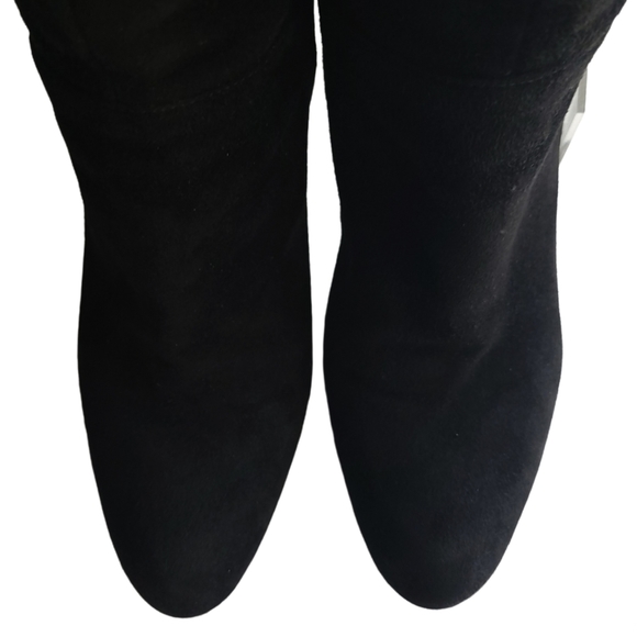 STUART Weitzman Over the Knee Boot Black Suede Heels - Picture 8 of 10